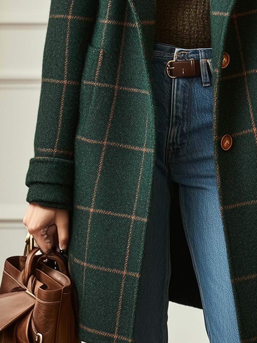 Victoria | Classic Plaid Wool Coat