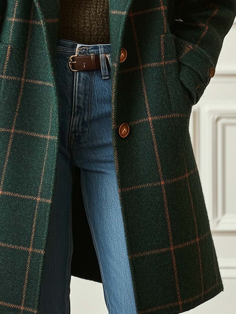 Victoria | Classic Plaid Wool Coat