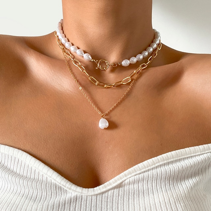 Victoria | Vintage Pearl Necklace in Multi-Layer Design